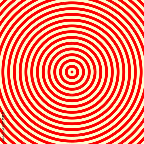 Red white round abstract vortex background. Hypnotic spiral wallpaper. Vector illustration photo