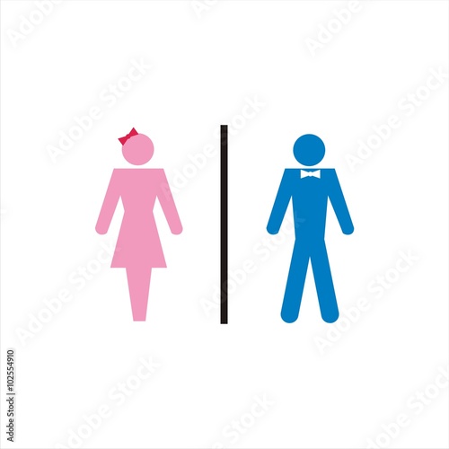 Toilet icon for lady and man template