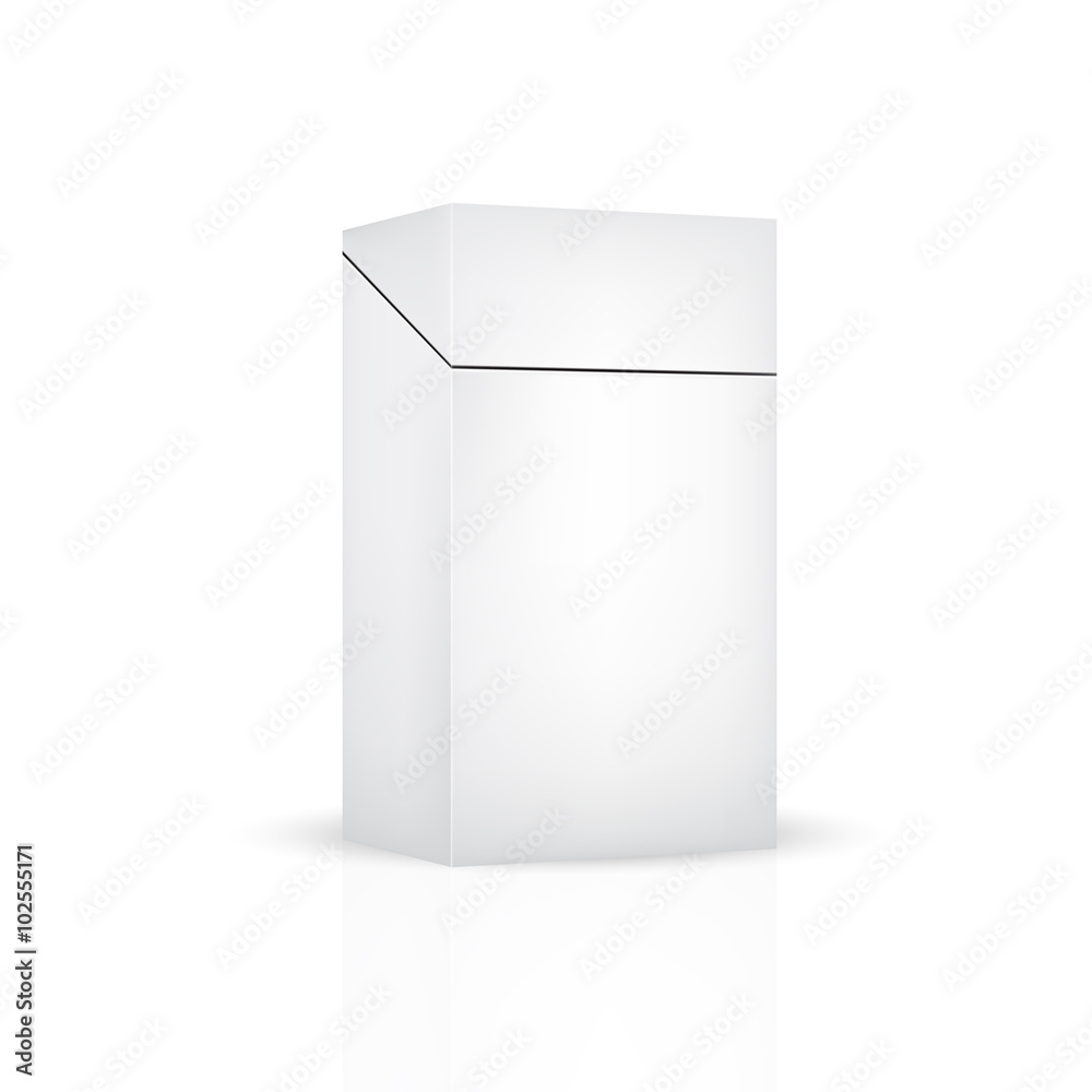 VECTOR PACKAGING: White gray carton box for cigarette on isolated white background. Mock-up template ready for design VECTOR PACKAGING: White gray carton box for cigarette on isolated white background. Mock-up template ready for design