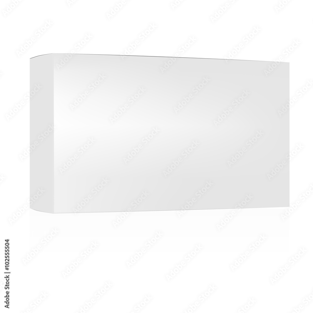 VECTOR PACKAGING: White gray rectangle package box on isolated white background. Mock-up template ready for design VECTOR PACKAGING: White gray rectangle package box on isolated white background. Mock-up template ready for design