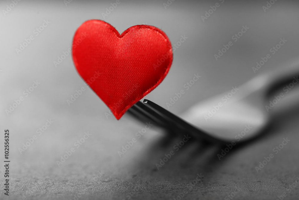 Fototapeta premium Concept image for Valentines Day dining, on gray background