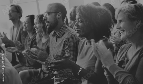 Audience Applaud Clapping Happines Appreciation Training Concept photo