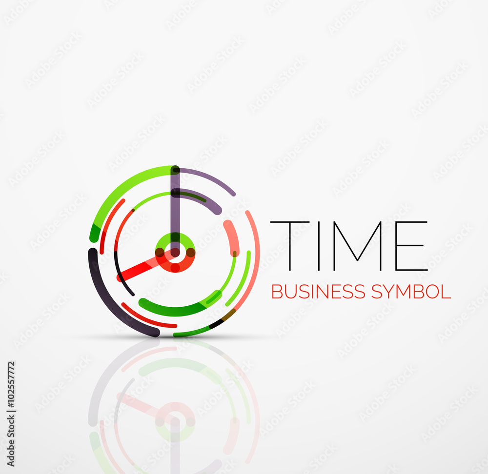 Vector abstract logo idea, time concept or clock business icon. Creative logotype design template Vector abstract logo idea, time concept or clock business icon. Creative logotype design template