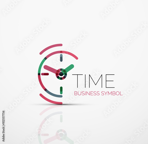 Vector abstract logo idea, time concept or clock business icon. Creative logotype design template