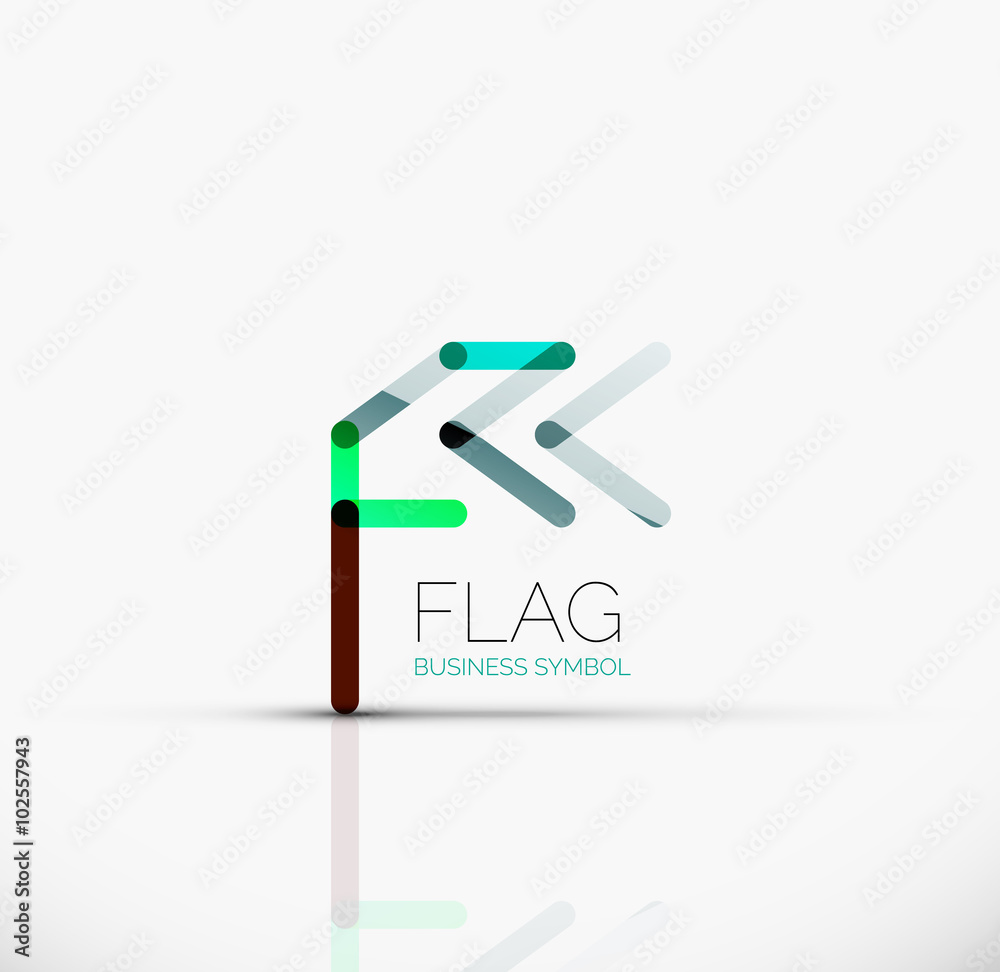 Logo flag, abstract linear geometric business icon Logo flag, abstract linear geometric business icon