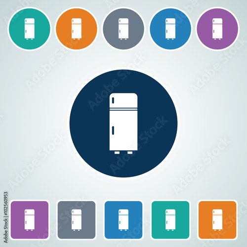 Free Download Icon of Refrigerator in Multi Color Circle & Square Shape. Eps-10. - GFXLoad