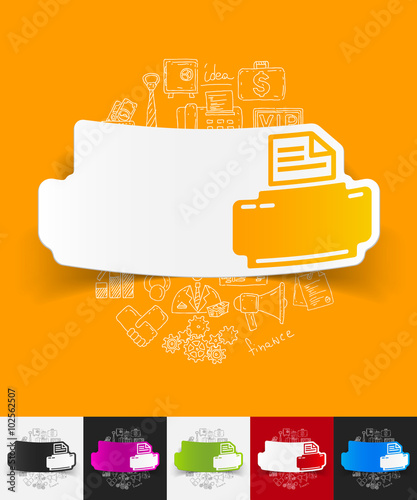 printer paper sticker with hand drawn elements