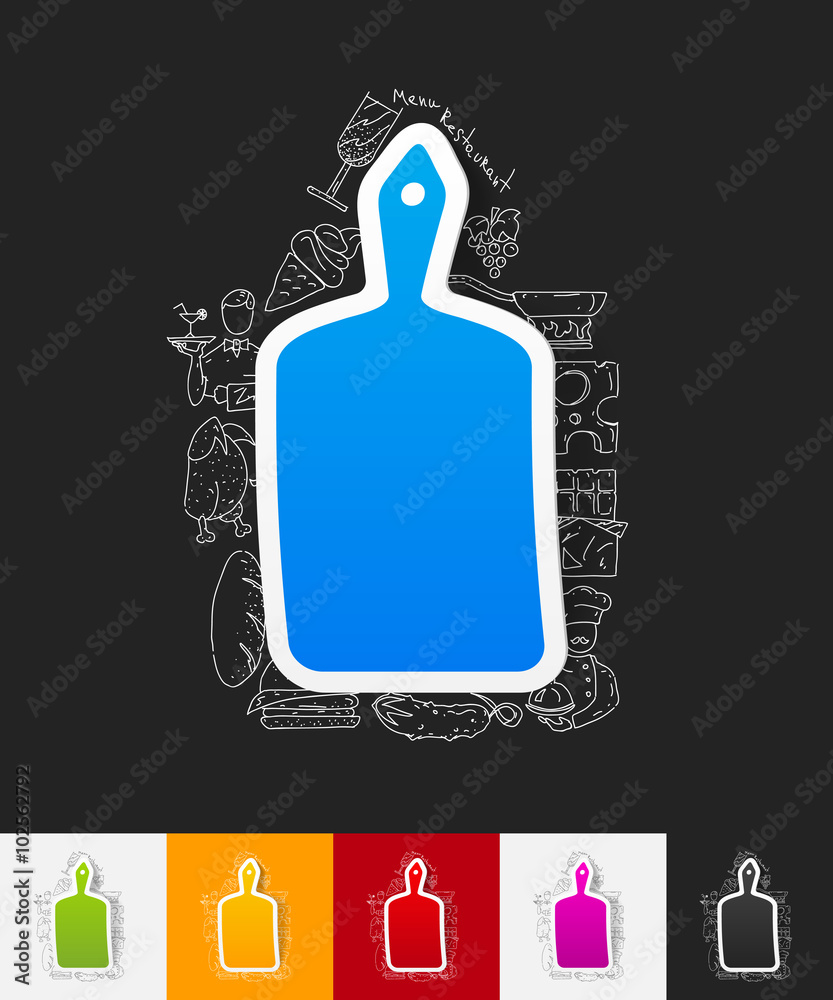 Obraz premium board paper sticker with hand drawn elements