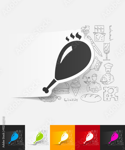 gammon paper sticker with hand drawn elements