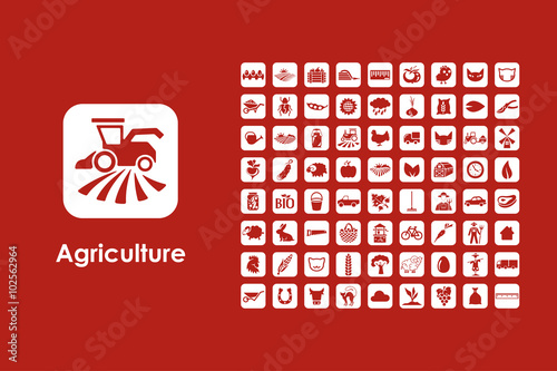 Set of agriculture simple icons