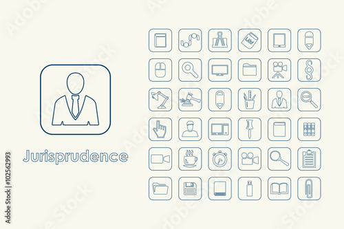 Set of jurisprudence simple icons