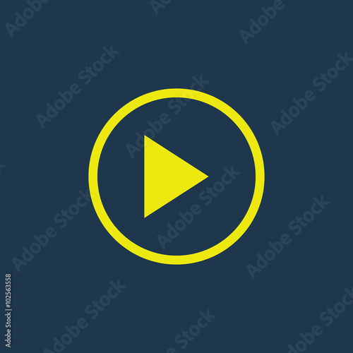 Free Download Yellow icon of Play on dark blue background. Eps.10 - GFXLoad