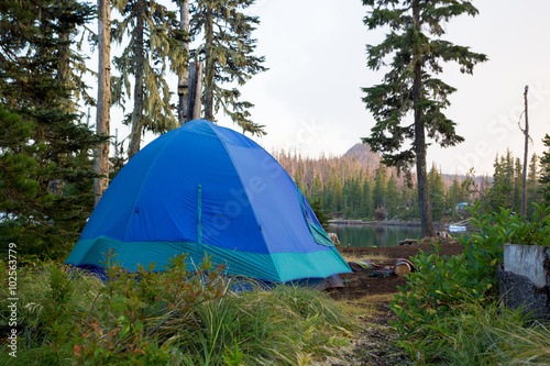 Blue Tent at Big Lake Campsite