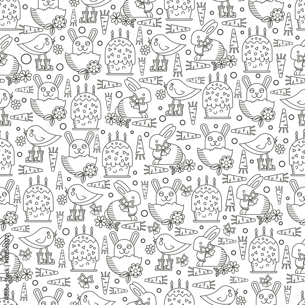 Happy Easter seamless pattern