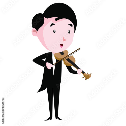 Musician play music instrument illustration vector