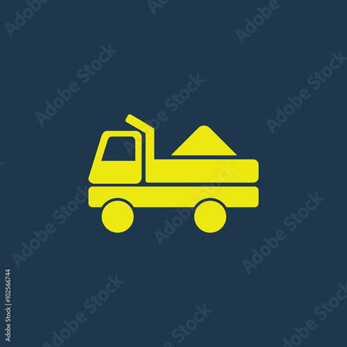 Green icon of Truck on dark blue background. Eps.10