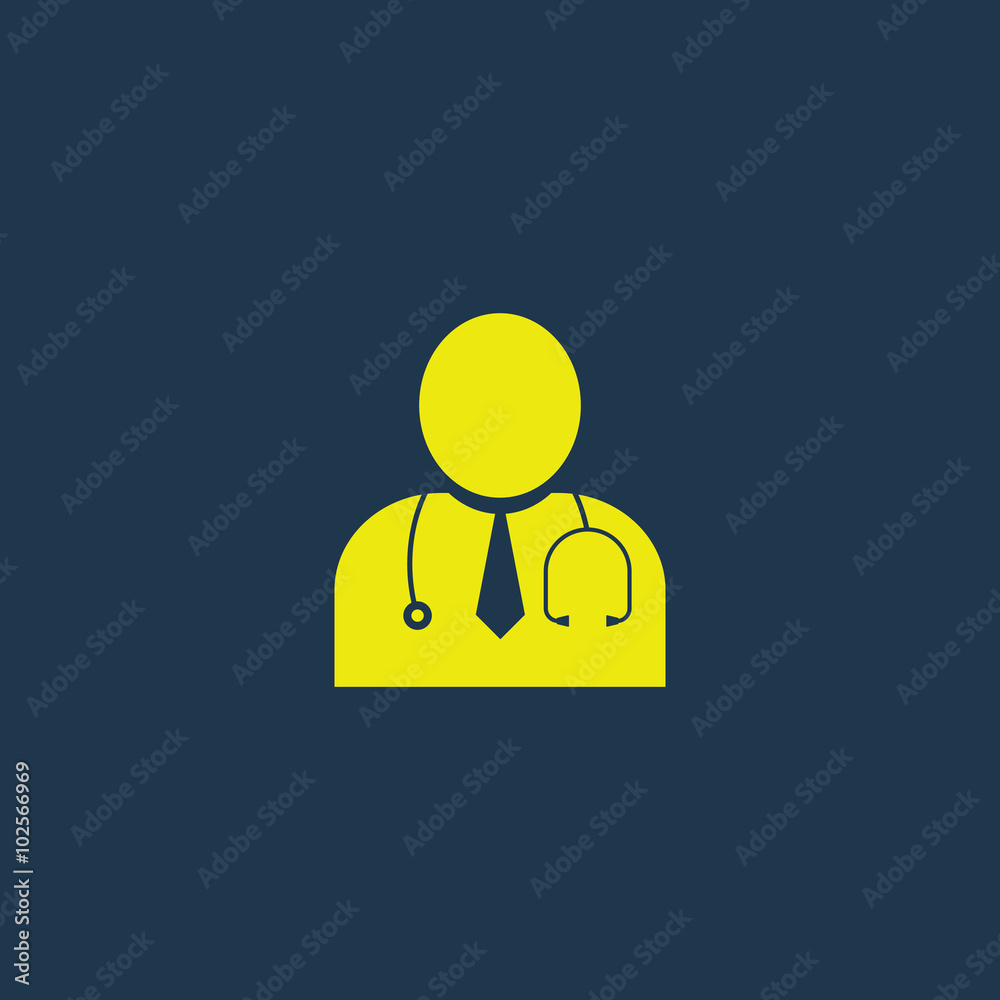 Yellow icon of Doctor on dark blue background. Eps.10 Yellow icon of Doctor on dark blue background. Eps.10