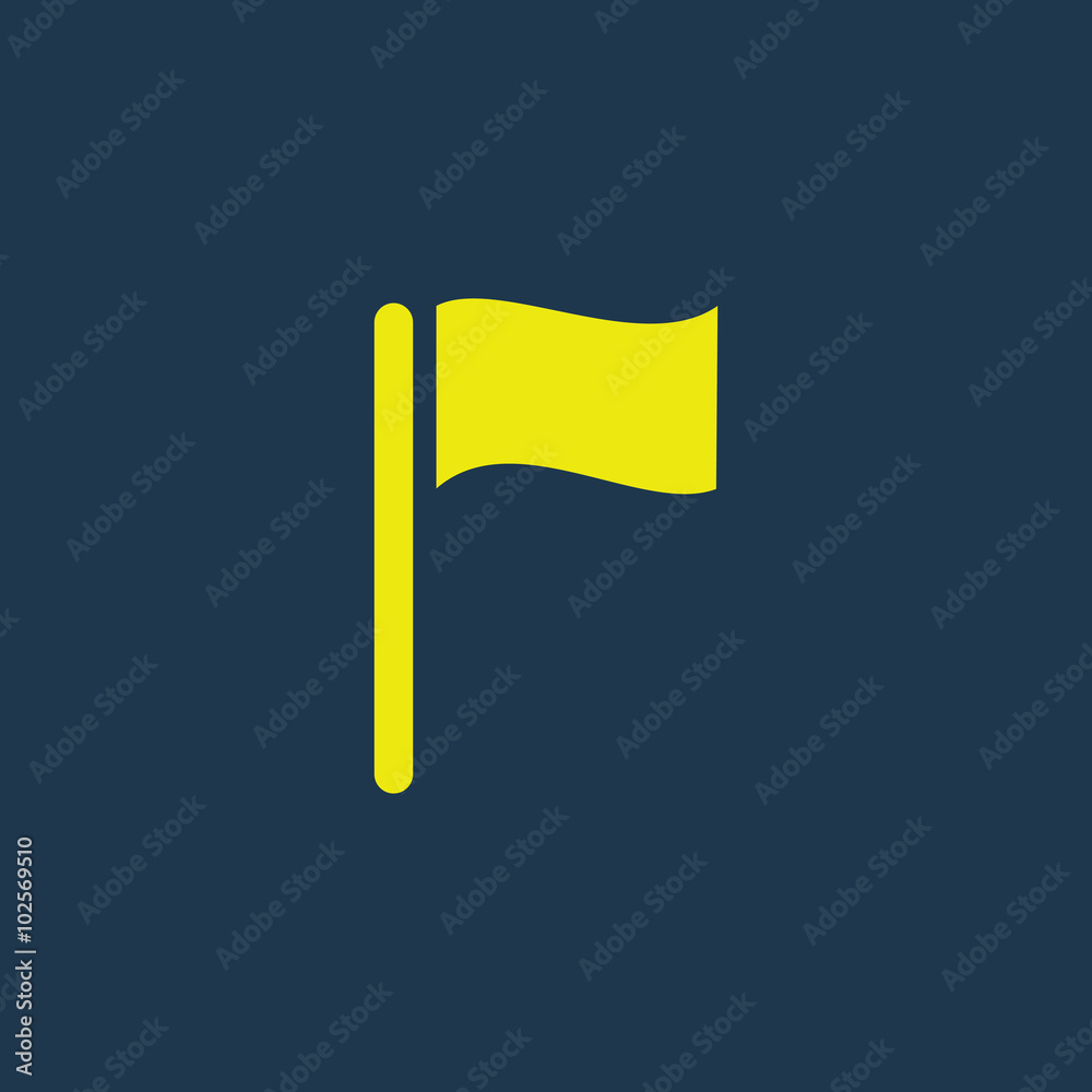 Yellow icon of Flag on dark blue background. Eps.10 Yellow icon of Flag on dark blue background. Eps.10