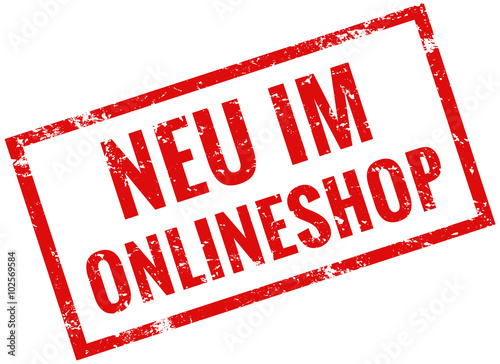 Neu im Onlineshop rot grunge Stempel