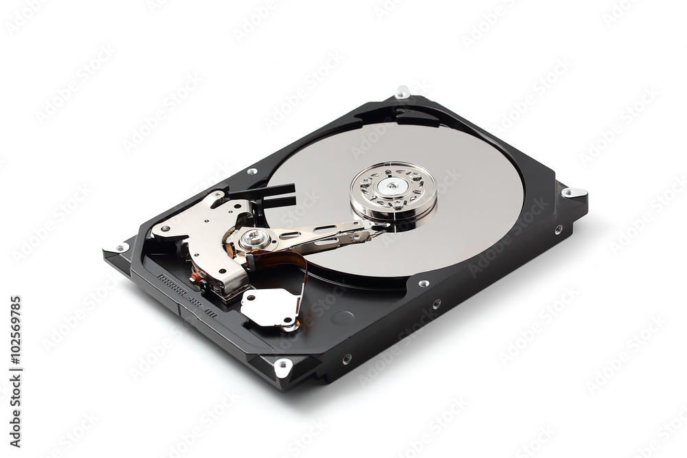 Internal of harddisk isolated on white Internal of harddisk isolated on white
