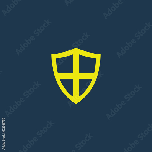 Free Download Yellow icon of Shield on dark blue background. Eps.10 - GFXLoad