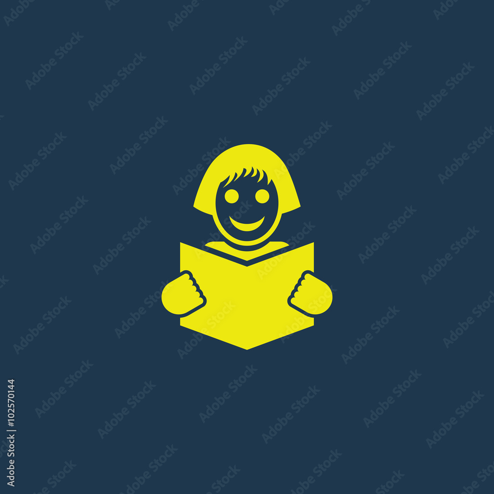 Yellow icon of Student on dark blue background. Eps.10 Yellow icon of Student on dark blue background. Eps.10