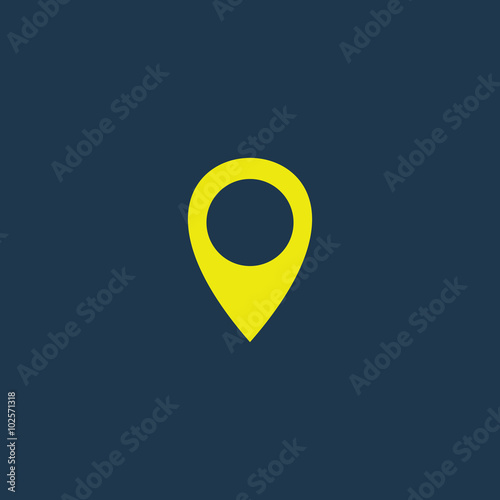 Free Download Yellow icon of Map Pointer on dark blue background. Eps.10 - GFXLoad