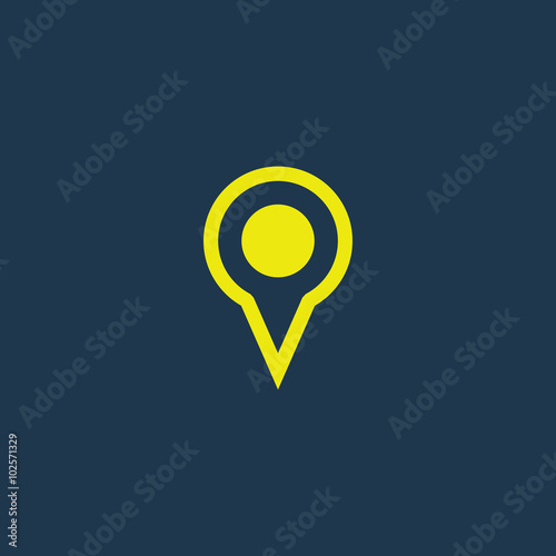 Yellow icon of Map Pointer on dark blue background. Eps.10 Free Download Yellow icon of Map Pointer on dark blue background. Eps.10 - GFXLoad