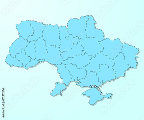 Ukraine map on blue degraded background vector