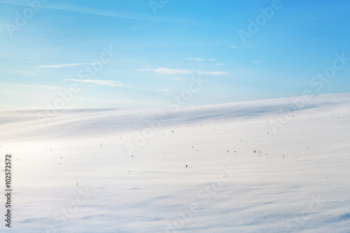 Snow covered field.