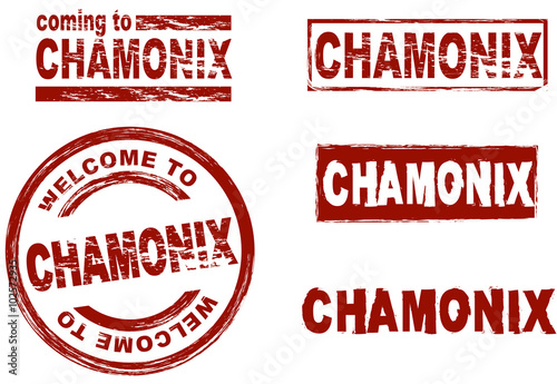 Ink stamp set city Chamonix