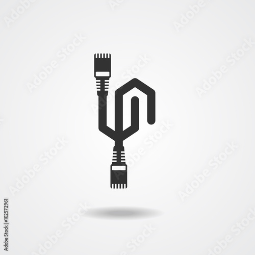 LAN Cable network  internet  Icon  silhouette vector