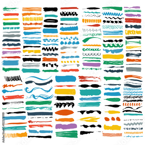 vector brush stroke colored collection