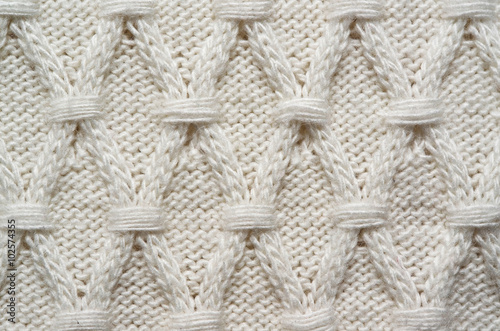 White knitted net sweater texture background. Space for copy, text, lettering.