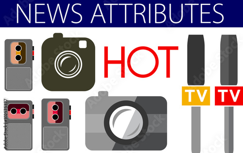 Hot news useful flat design icons