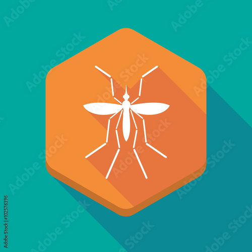 Zika virus bearer mosquito  in a hexagon