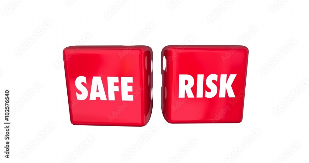 Safe Vs Risk Rolling Dice Danger Warning Security 4K Stock ビデオ Adobe