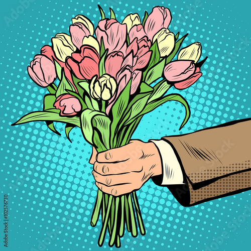 bouquet tulips flowers gift