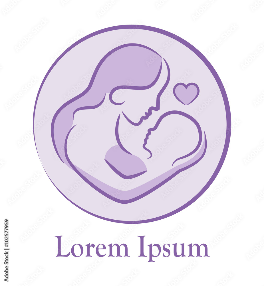 female silhouette holding his young child. Silhouettes are drawn with thin lines
female silhouette holding his young child. Silhouettes are drawn with thin lines