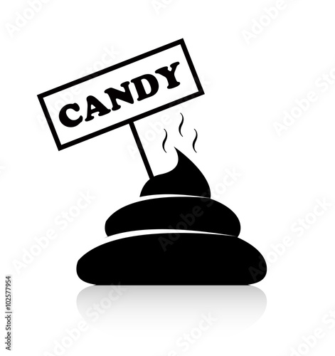 pile of shit that sticks out from the plaque with the inscription "candy"