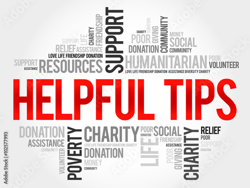 Helpful tips word cloud concept