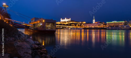 Bratislava night view from Danube