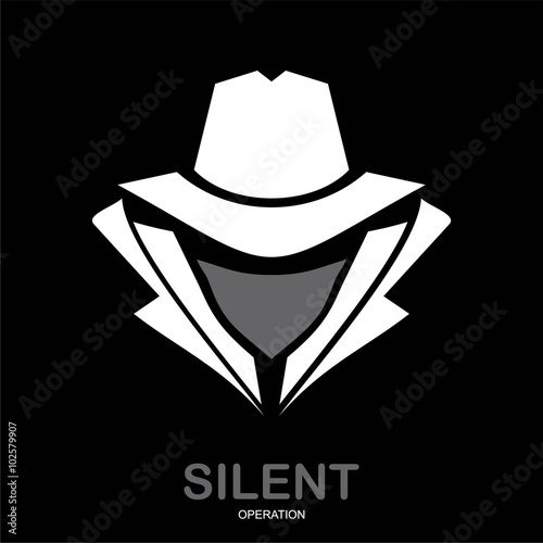 Secret service agent icon. Incognito. hacker. spy agent. underco