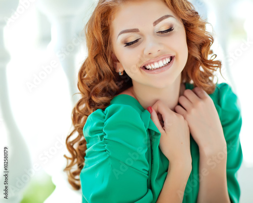 portrait of a Beautiful red hair woman 