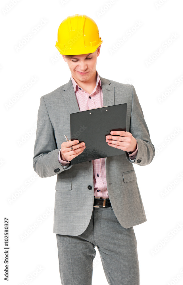 Young foreman with hard hat Young foreman with hard hat