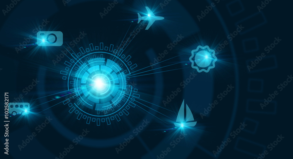 Obraz premium High technology blue background