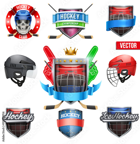 Set of Labels for ice hockey sport