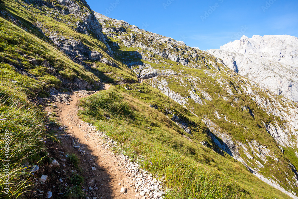 Spanish mountain landscape, path in the wild Spanish mountain landscape, path in the wild