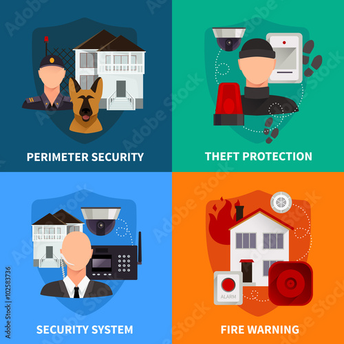 Home Security 2x2 Design Concept Set 