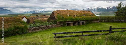 Ancient houses in Laufas, Iceland photo